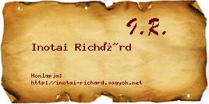 Inotai Richárd névjegykártya
