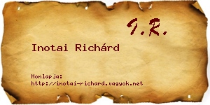 Inotai Richárd névjegykártya